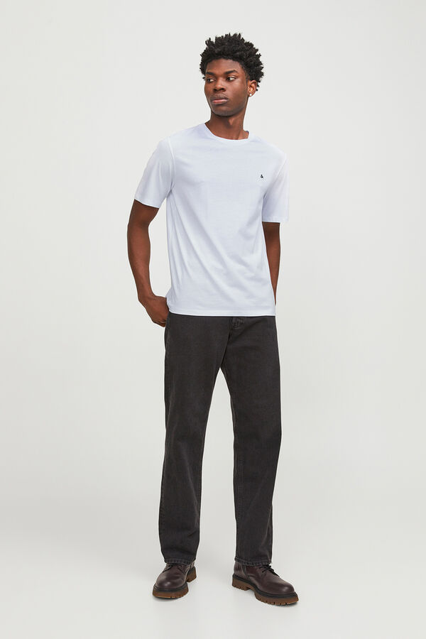 Jack & Jones T-shirt b&aacute;sica regular fit branco