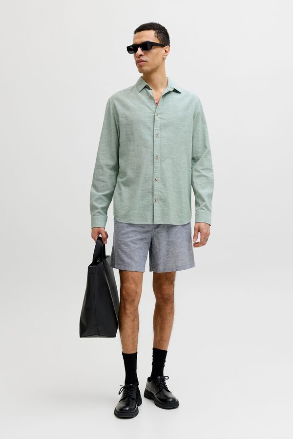 Jack & Jones Camisa regular fit em linho verde
