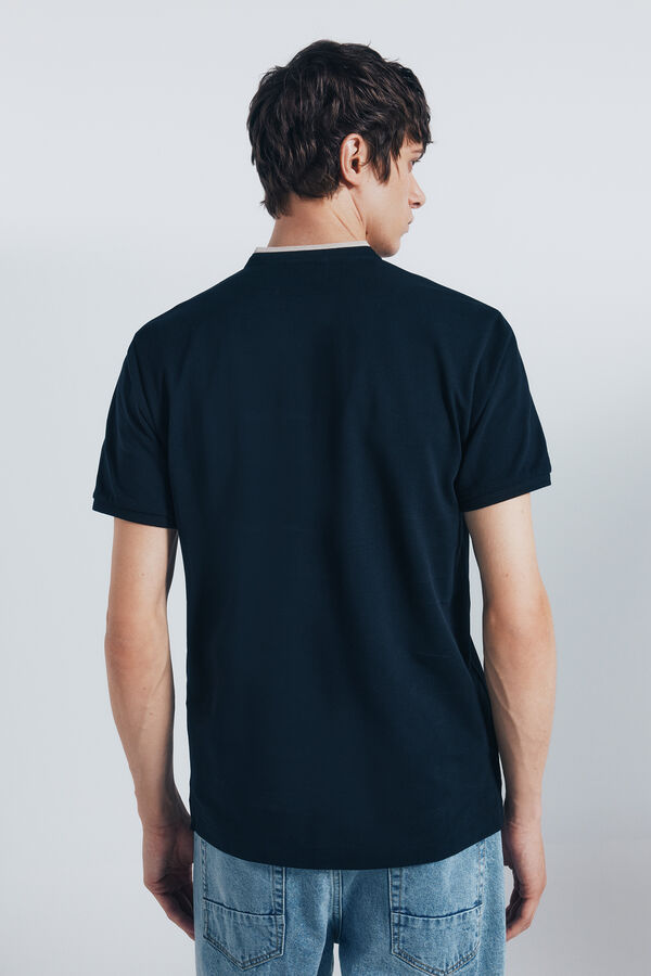 Springfield Polo piqué cuello mao slim fit azul