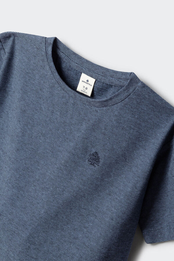 Springfield Kids T-shirt de manga curta com microrriscas para menino azul