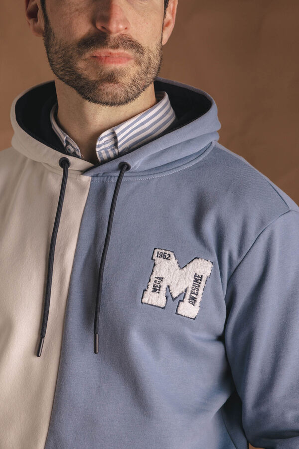 Celopman Moletom canguru com Sweatshirt verticais azul