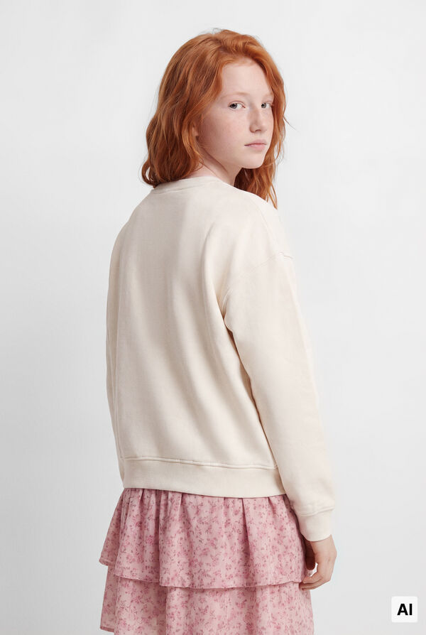 Springfield Kids Sweatshirt de flores com cord&atilde;o para menina branco