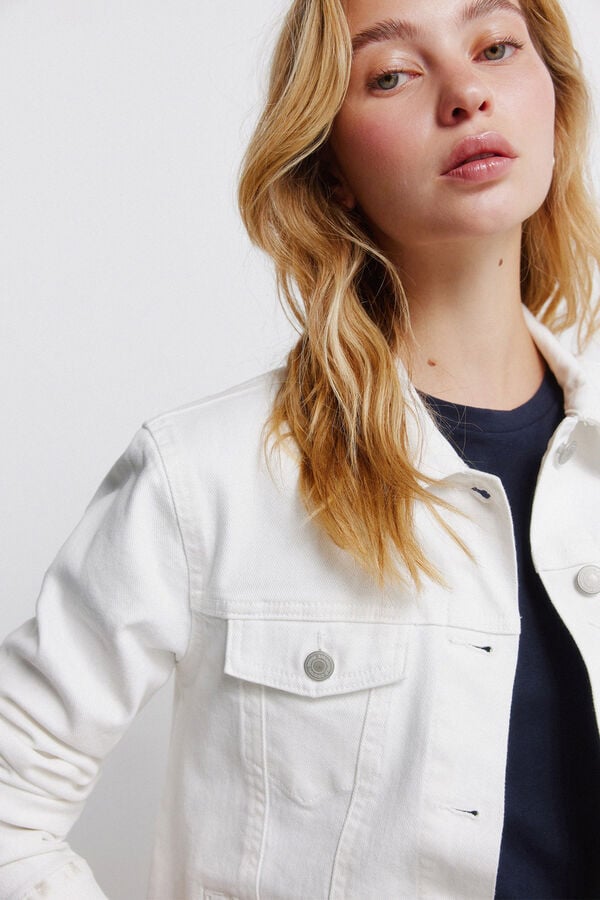 Springfield Blus&atilde;o denim  bege