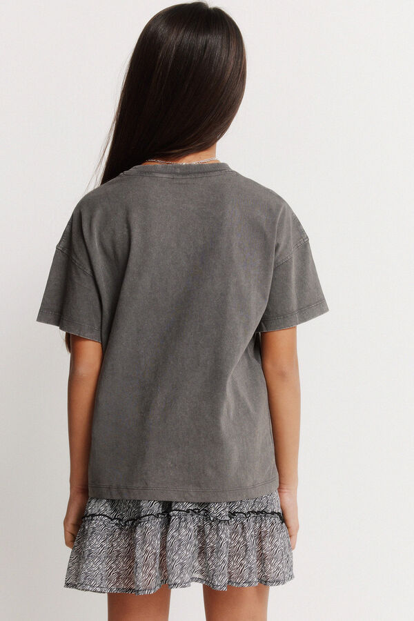 Springfield Kids T-shirt manga curta rocker para menina cinzento