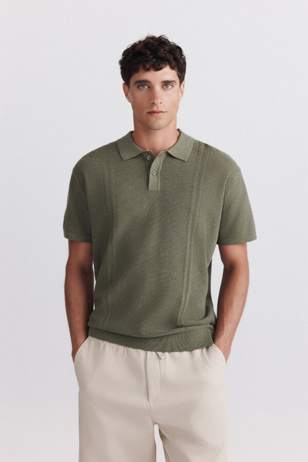 Springfield Polo b&aacute;sico com estrutura bege