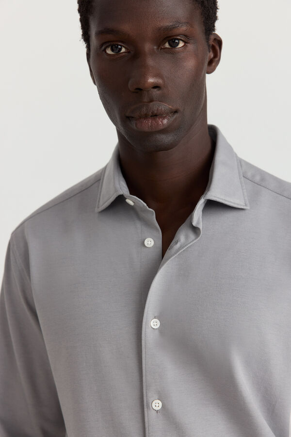 Springfield Camisa performance comfort quick dry e non-iron cinzento