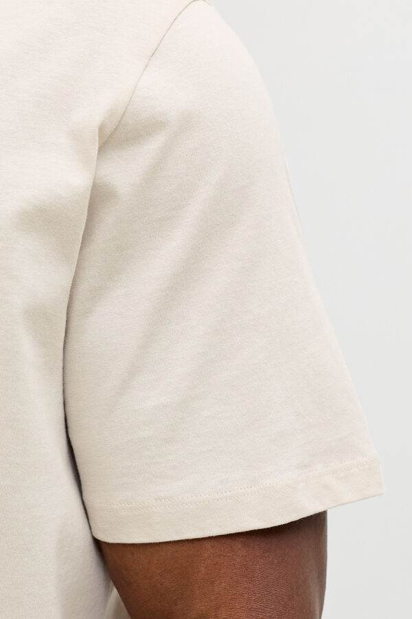 Jack & Jones PLUS T-shirt de algod&atilde;o estampada bege