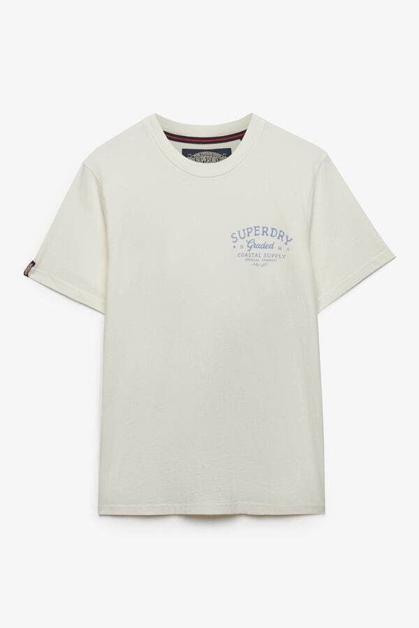 Superdry T-shirt de manga curta estampada branco
