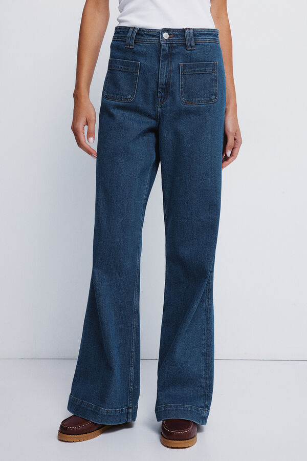 Springfield Jeans super flare confortável azul