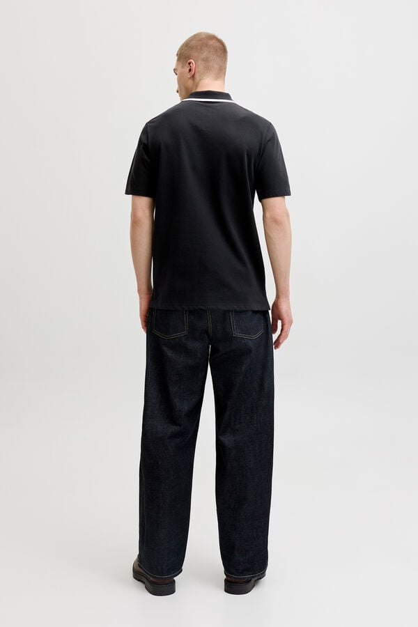 Jack & Jones Polo em piqu&eacute; com logo preto