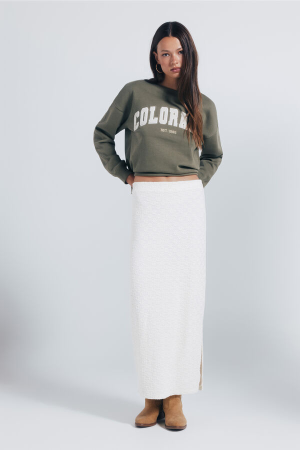 Springfield Saia midi de crochet branco