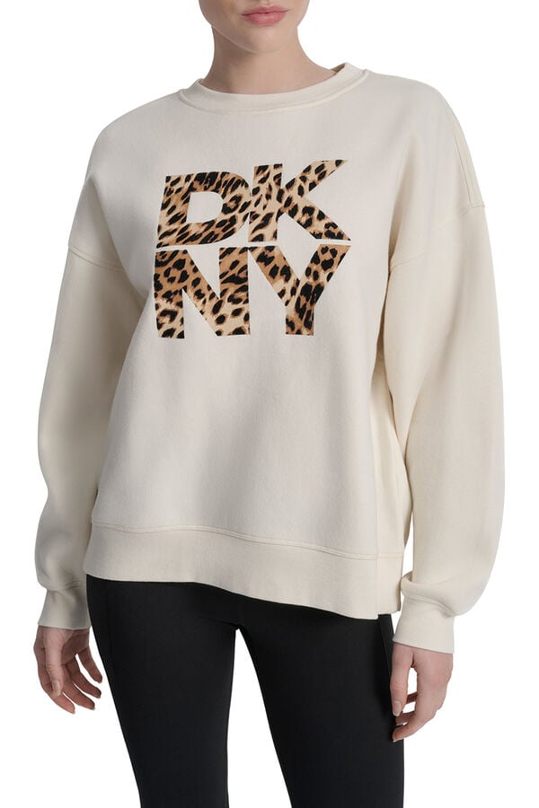 DKNY Sweatshirt com logo DKNY bege