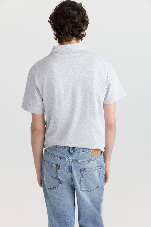 Springfield Polo em malha microrriscas slim fit bege