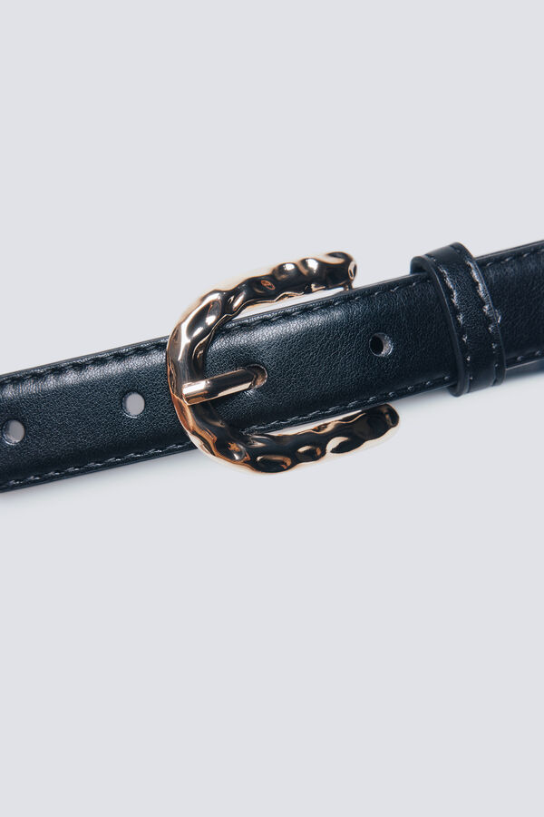 Springfield Cinto com fivela martelada preto