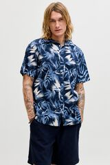 Jack & Jones Camisa regular fit estampada azul