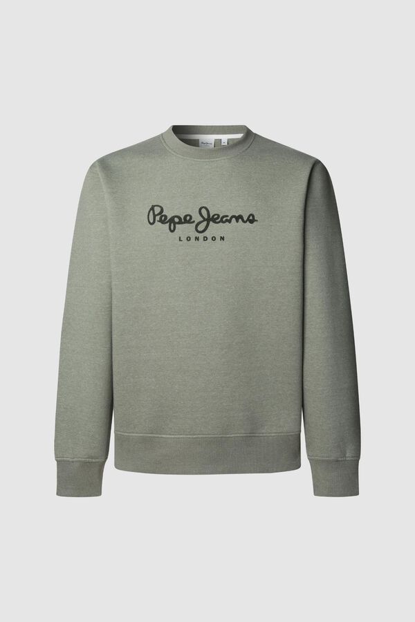 Pepe Jeans Sweatshirt Gola Redonda Com Logo verde
