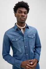 Jack & Jones Camisa de ganga regular azul