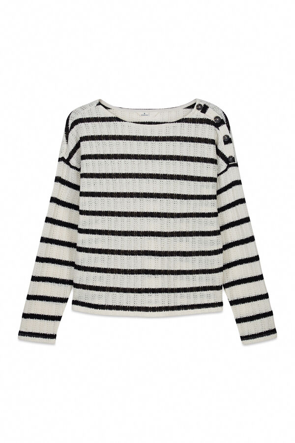 Springfield Camiseta rayas botones hombro beige