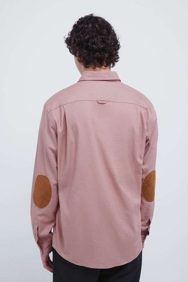 Springfield Camisa de flanela com cotoveleiras rosa