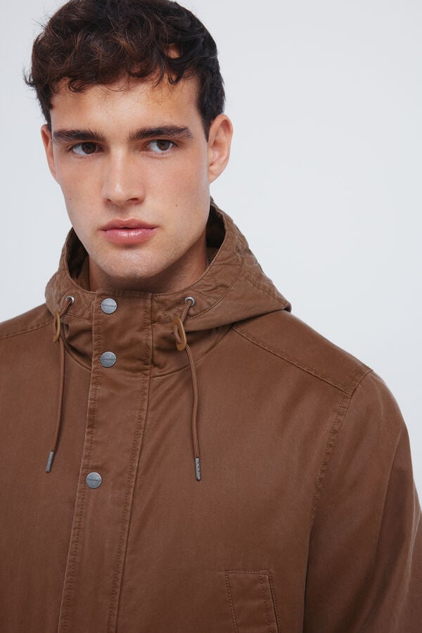 Springfield Parka de algodão camel