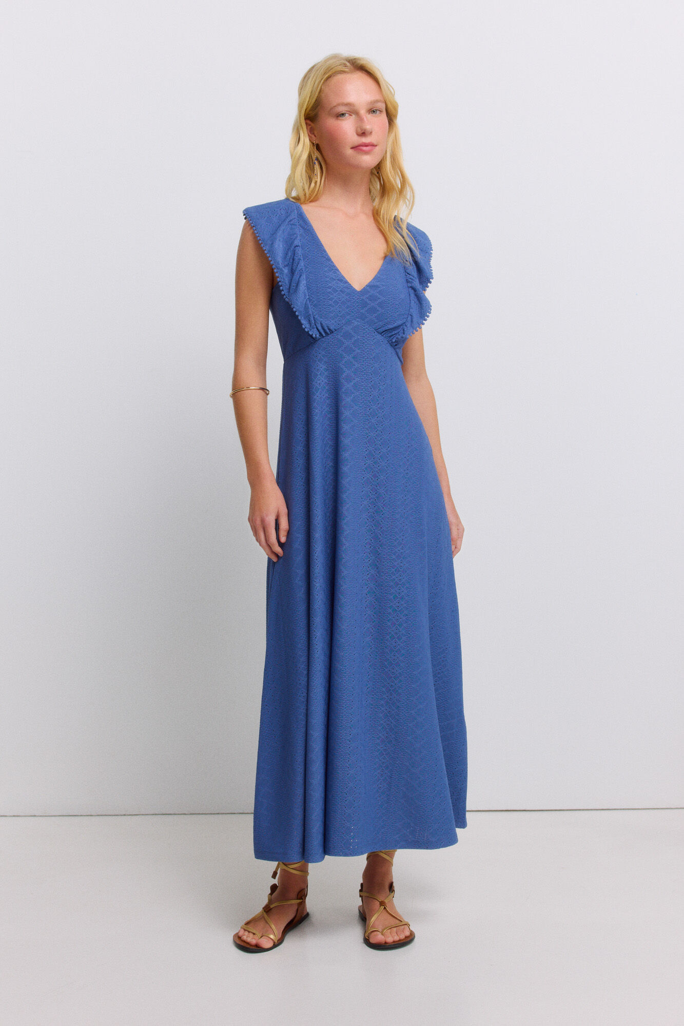 Springfield Vestido midi com folhos