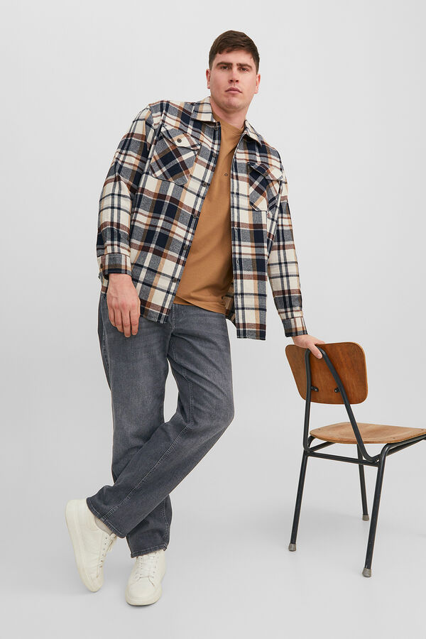 Jack & Jones PLUS Cal&ccedil;a jeans de corte reto e cinco bolsos preto