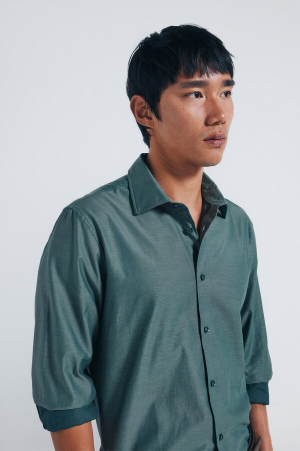 Springfield Camisa estruturada de fácil cuidado verde