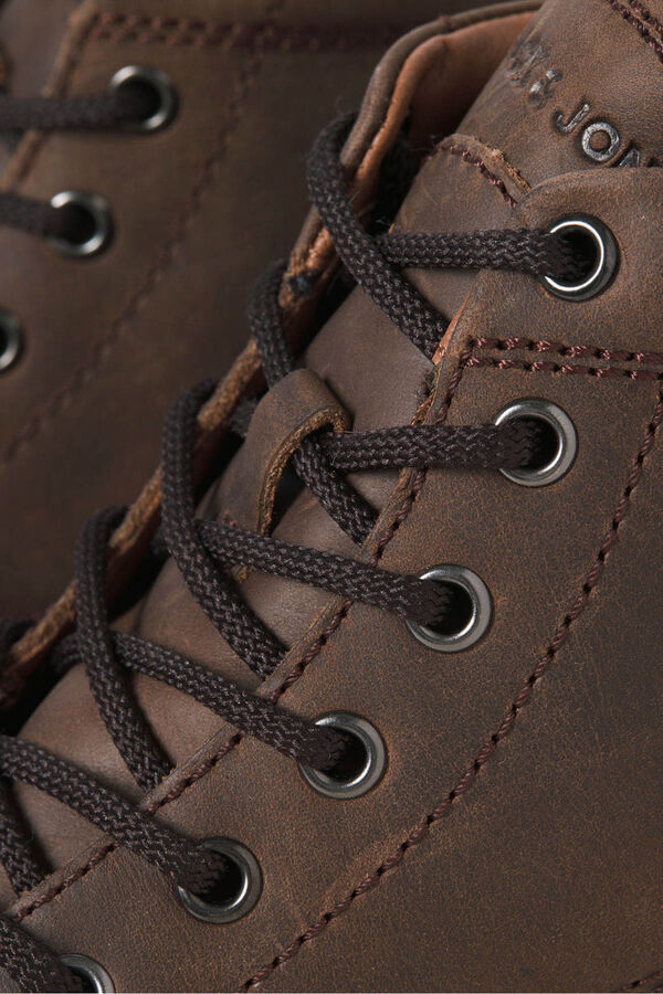 Jack & Jones Botins de couro com sola de borracha castanho