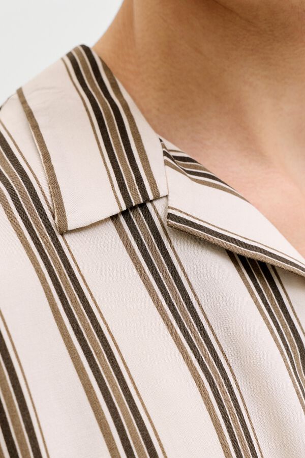 Jack & Jones Camisa relaxed em viscose &agrave;s riscas cinzento