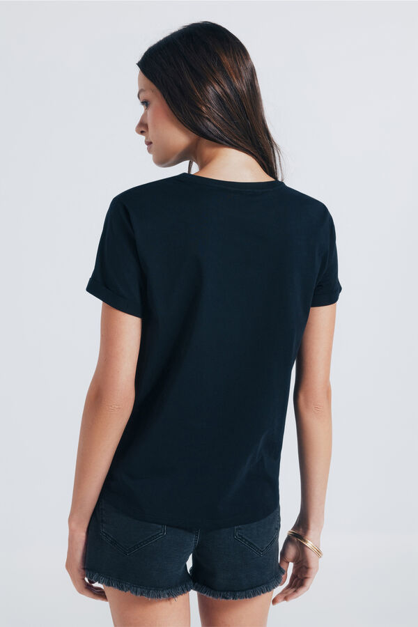 Springfield Camiseta gráfica de elefante preto