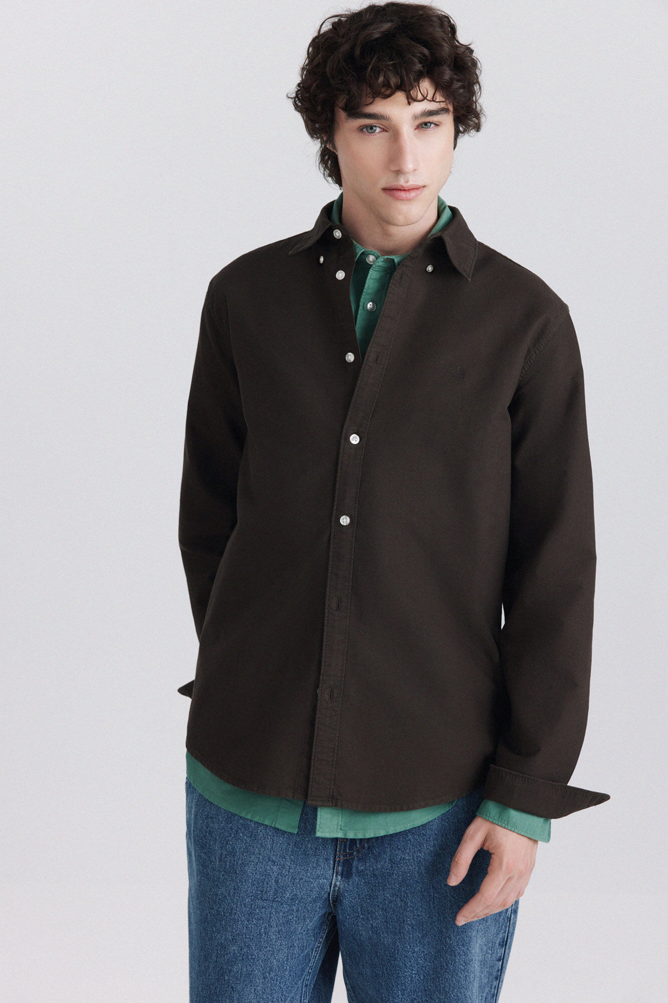 Springfield Camisa oxford tingida na pe&ccedil;a