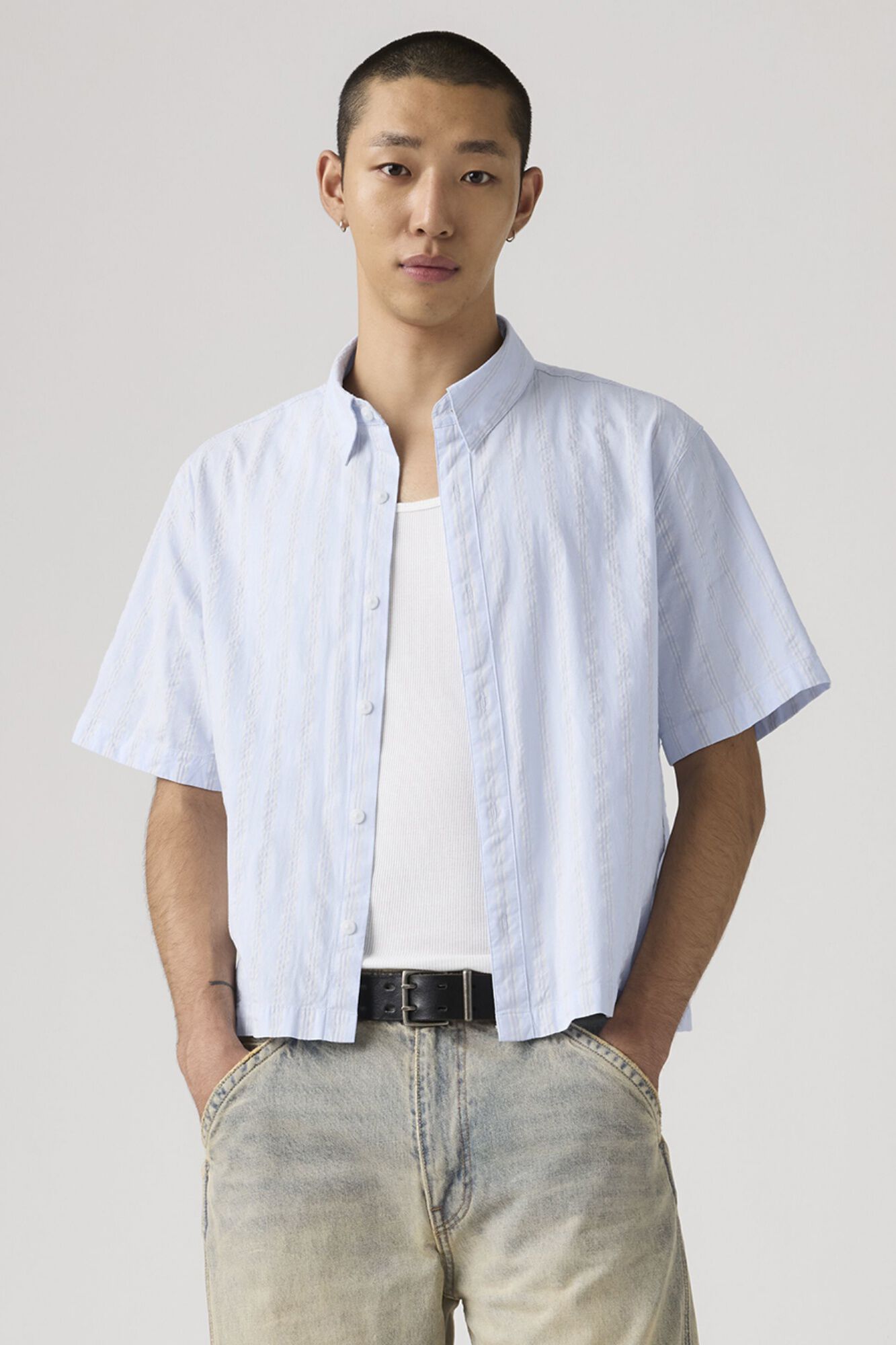 Levi's Camisa crop de manga corta
