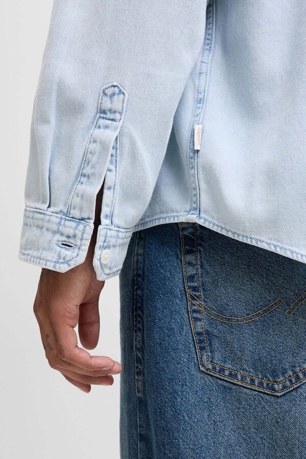 Jack & Jones Camisa denim manga comprida em sarja azul