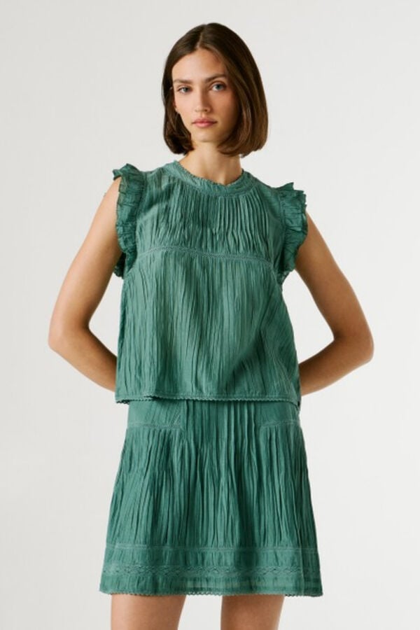 Pepe Jeans Camisa manga borboleta azul