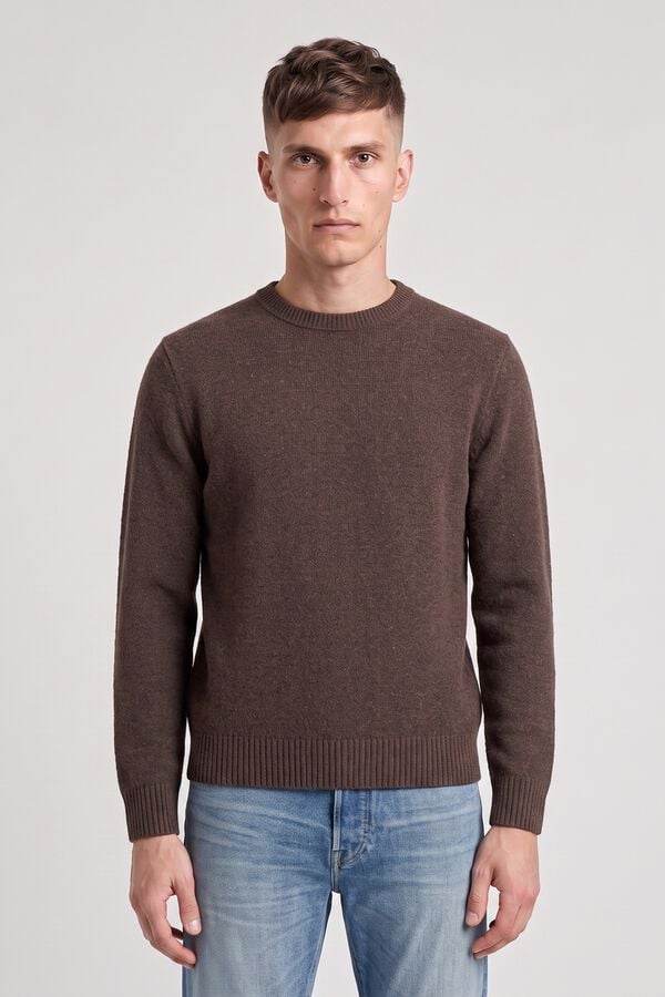 Jack & Jones Camisola de gola redonda castanho