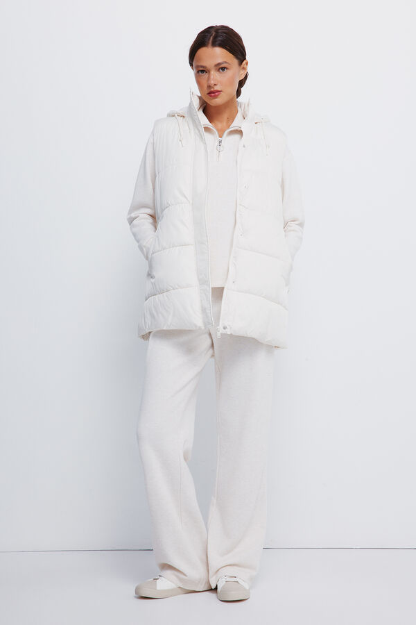 Springfield Colete com capuz em poli&eacute;ster reciclado cru