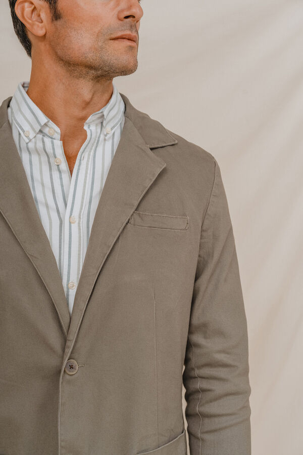 Celopman Blazer casual de algodão  verde