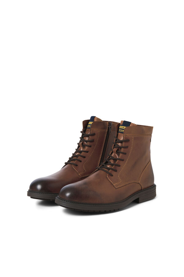 Jack & Jones Botas de couro com cadarço cru