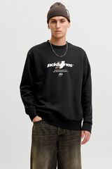 Jack & Jones Sweatshirt relaxed estampada preto
