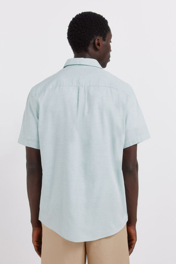 Springfield Camisa de manga curta com estrutura bicolor verde