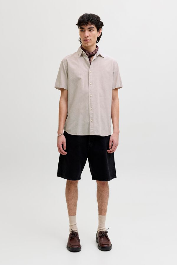 Jack & Jones Camisa regular fit em linho cru