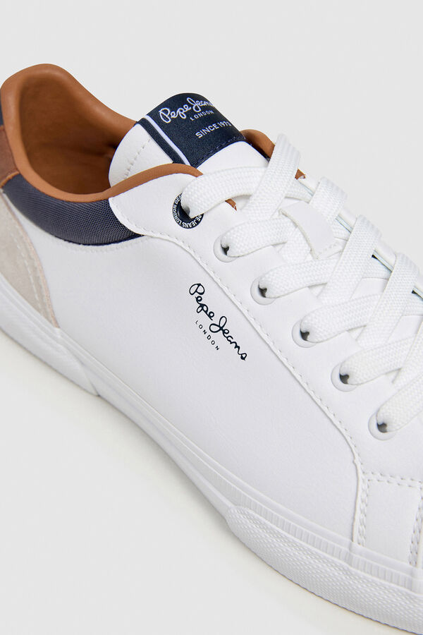 Pepe Jeans Zapatillas Clásicas Con Detalles En Ante blanco