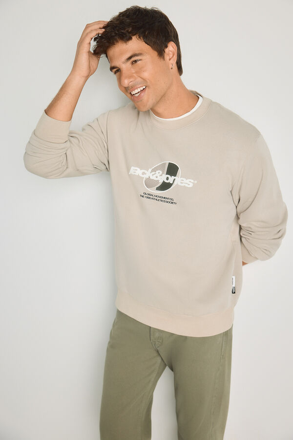 Jack & Jones Sweatshirt relaxed estampada cinzento