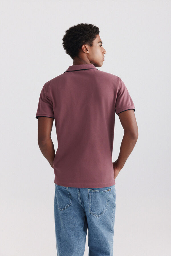 Springfield Polo piqu&eacute; com contrastes slim fit vermelho
