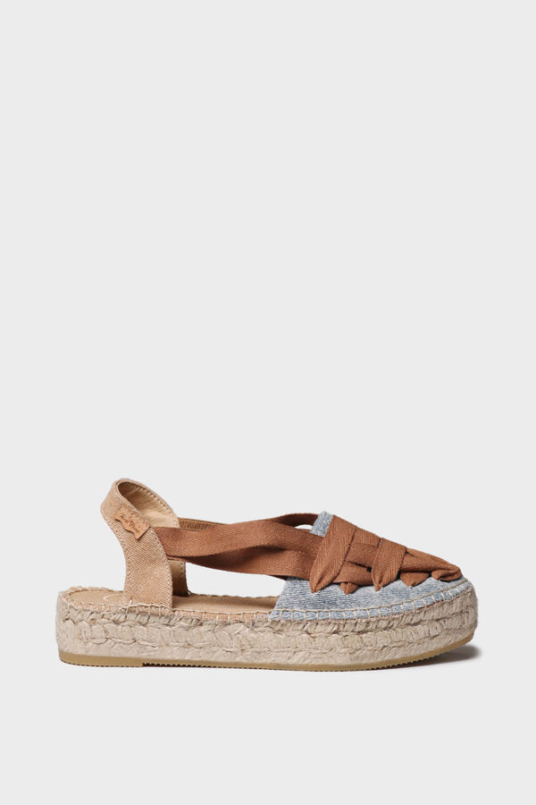 Toni Pons Alpercata rasa com tiras cruzadas azul