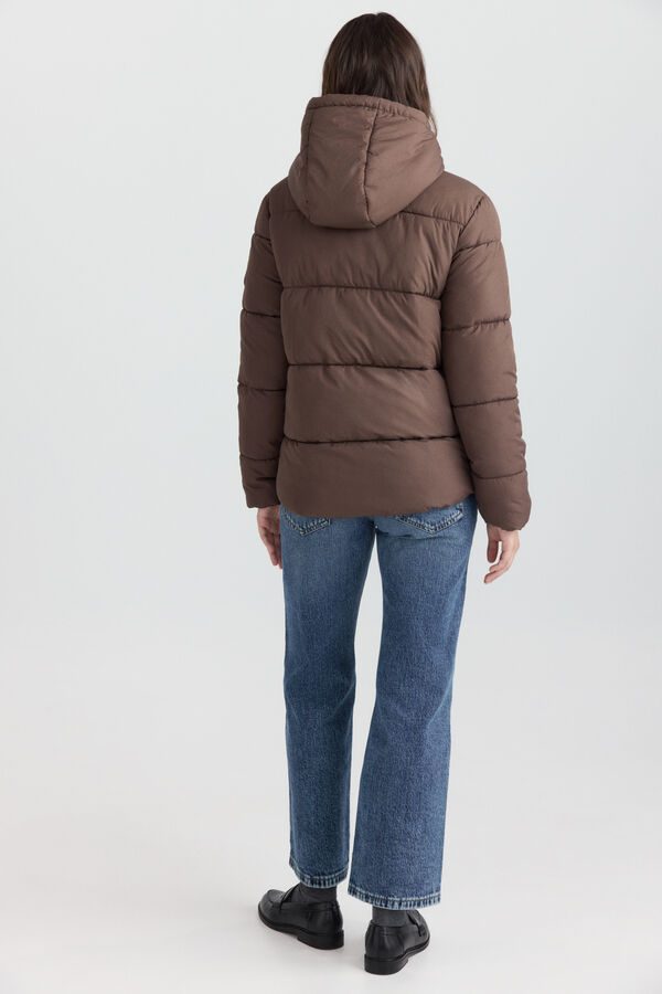 Springfield Casaco curto acolchoado com capuz cru