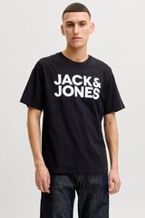 Jack & Jones T-shirt de manga curta com logo cinzento
