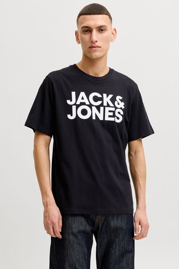 Jack & Jones T-shirt de manga curta com logo cinzento