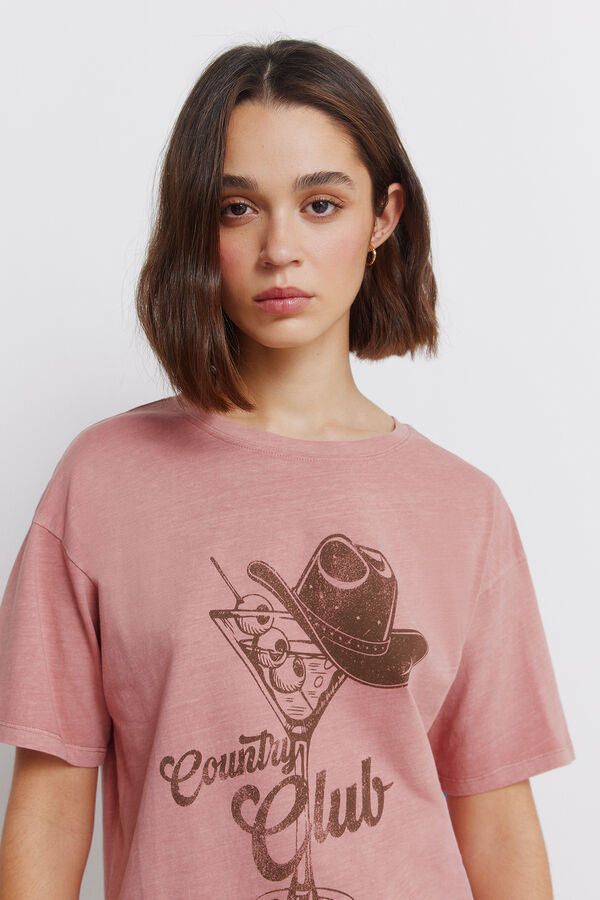 Springfield T-shirt "country club" em algod&atilde;o rosa