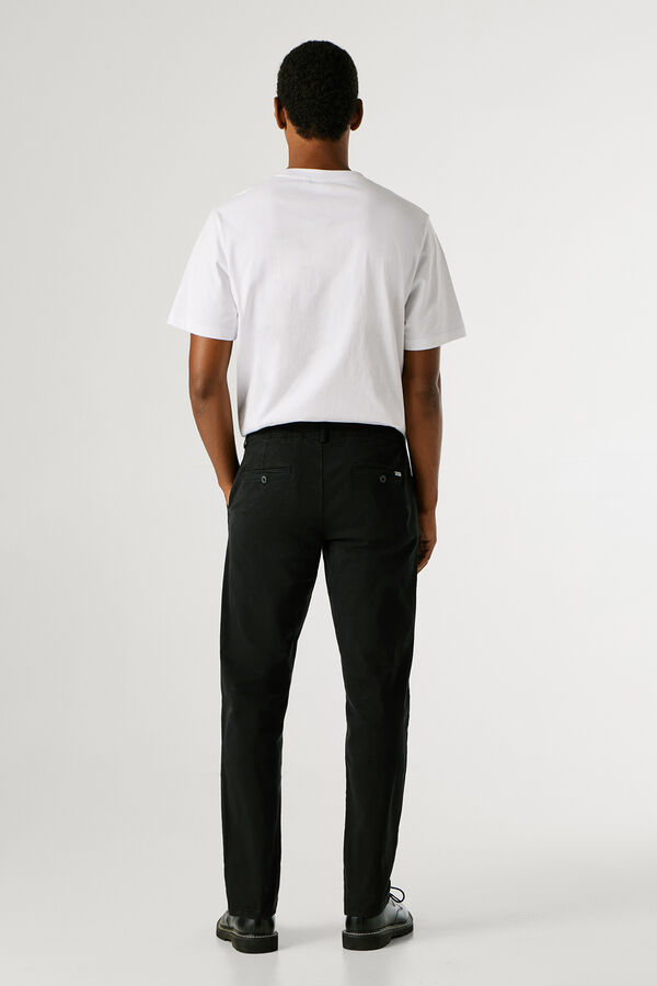 Pepe Jeans  Calças chino slim preto